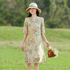 2026年春季苎麻旗袍文艺/优雅，女装汉服/婚纱/旗袍/礼服，江南依恋