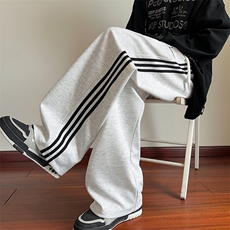 K25016批45控68秋季新款美式直筒裤三条杠运动休闲裤拖地裤男裤子，男装休闲裤，电商D229A