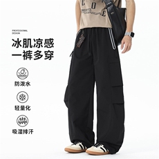 美式复古高街日常通勤ins风宽松休闲情侣百搭长裤K491913-TP50，男装休闲裤，电商A247