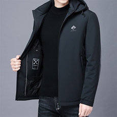 AN9189钱塘2020-3秋冬新款中年男士简约休闲连帽羽绒服外套P248，男装羽绒服，钱塘207-3