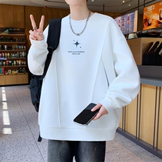 秋款潮流时尚男生长袖t恤印花衣服男港风圆领卫衣A436-212-P48，男装T恤，电商A436