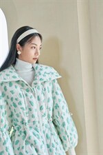 现货提花收腰羽绒服，女装羽绒服，UDF