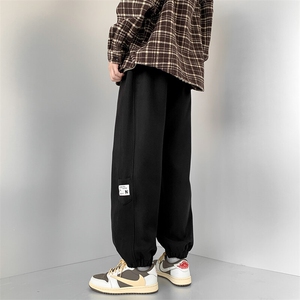 2023麂皮绒加绒加厚束脚宽松休闲裤男冬装运动裤DM304-P60