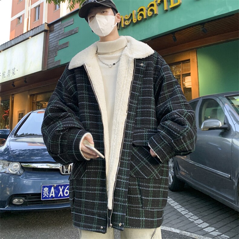 羊羔毛棉服男冬季新款休闲外套潮牌棉衣棉袄M133P120控158，男装棉衣，电商A157