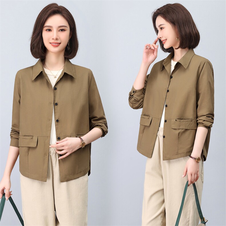 纯棉衬衫女长袖春秋20323年新款潮韩版休闲百搭衬衣女开衫外套女，女装衬衫，简韵佳