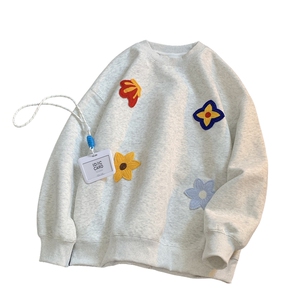 华棉花卉刺绣圆领卫衣M-5XL  特P50图片