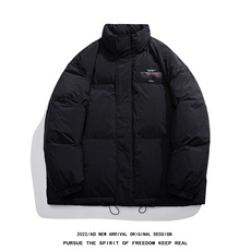 白鸭绒白底冬季新款字母印花立领羽绒服外套YR186P195控258，男装羽绒服，电商A247-1