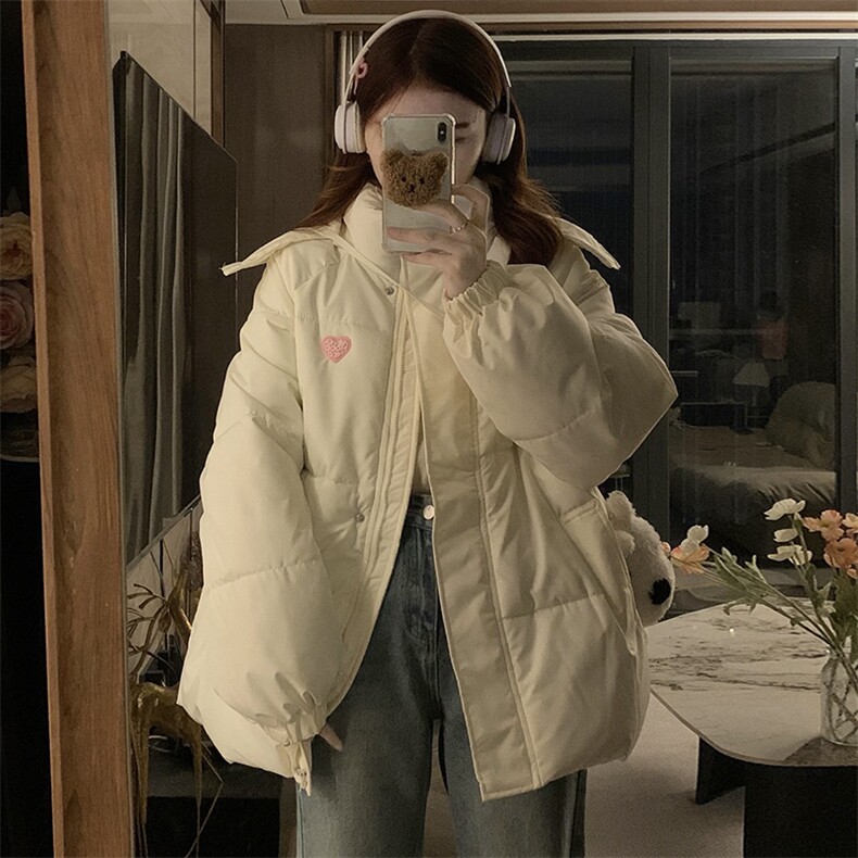C896-P120奶fufu奶黄色羽绒棉服新款韩系爱心贴标面包服加厚棉衣,男装棉衣,星座911-2(原星座613-2）