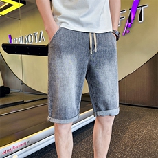 2025夏季牛仔短裤男士美式复古高街潮流宽松休闲五分裤D327-50，男装牛仔裤，电商A413