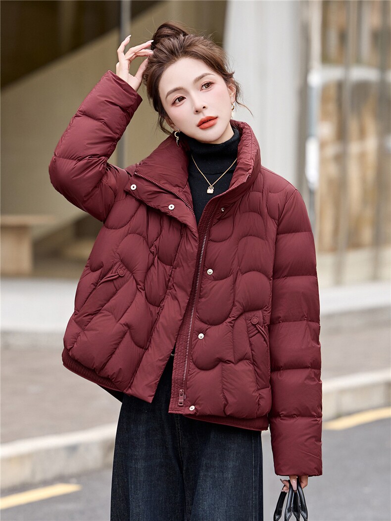 现货2025年新款白鸭绒90绒短款羽绒服女宽松显瘦上衣女保暖轻薄女,女装羽绒服,璐依舞