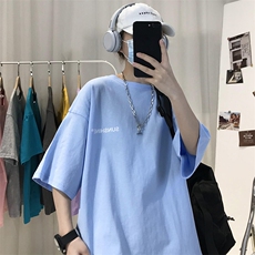 T06常年款男士休闲字母印花T恤衫外套圆领半袖五分袖TEE男女中性，男装T恤，星座115A-3