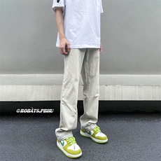 美式复古vibe裤子高街黄泥染牛仔裤修身直筒弹力长裤K872304P50，男装牛仔裤，电商D325