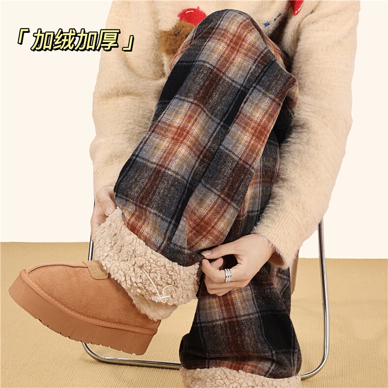 抖音品质潮流黑咖格宽松休闲加厚外穿棉裤B315-K25898JR-p65控88，男装棉裤，电商B315