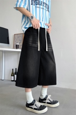 水洗牛仔七分裤男夏季美式复古阔腿中裤子-A2023TP38控68，男装牛仔裤，电商B241