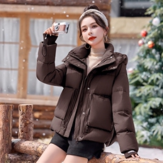 2024冬季新款时尚潮流女装羽绒服宽松显瘦短款外套保暖轻薄百搭上衣，女装羽绒服，浪花E族（衣布洛）