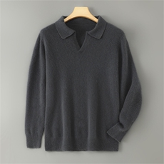 2025年秋季新款十二针海鸥领针织男士上衣时尚休闲通勤百搭，男装羊毛衫，雅邦羊绒