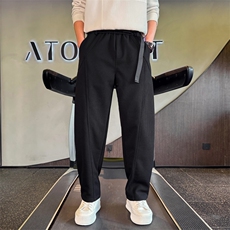HK05P5575小伙风店主风华夫格休闲卫裤直筒裤子，男装休闲裤，电商B340