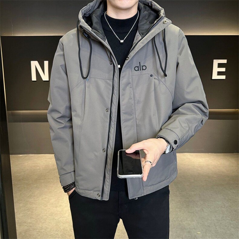 2025秋冬新款二棉加棉夹克连帽冲风衣男士外套棉服,男装风衣,星座414（原B263）