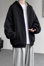 8XL-M500克重磅潮牌百搭卫衣男美式情侣连帽撞色休闲外套WY33P68，女装短外套，电商D206-1