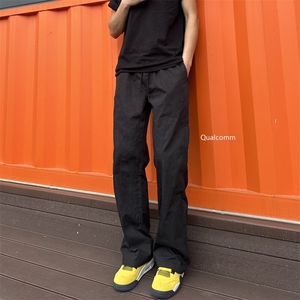 1506/QA040/P36美式基础斜切百搭休闲裤男秋冬直筒工装微喇长裤图片