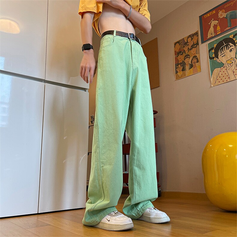 24年春夏季水洗高街vibe直筒宽松阔腿五色牛仔裤NZ2310-P55控78,男装牛仔裤,星座1002-1