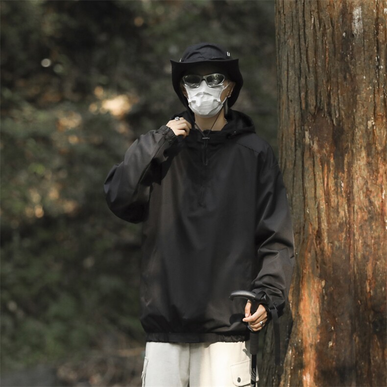 春秋工装连帽外套男宽松韩版情侣嘻哈街头潮冲锋上衣JK0416-P55,男装夹克,星座308B-1
