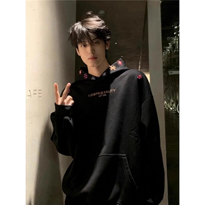 美式刺绣卫衣男秋冬加绒美式潮牌高级感连帽衫AW05-P47图片