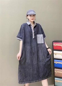 潮牌牛仔连衣裙,女装连衣裙,娅菲裳