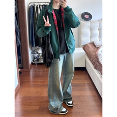 港风大码中性男女两头开拉链立领工装夹克XZ213-JK1966-P88控108，男装夹克，星座213