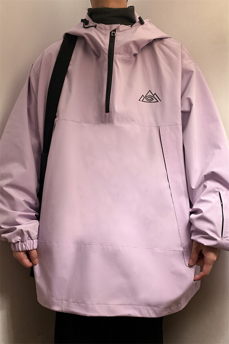 冬新户外运动防水防风滑雪服男加绒内里中性风套头外套M79-P120,男装棉衣,电商A001-1