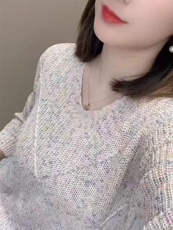 点子纱V领，直播款，女装针织衫/毛衣，源达羊绒