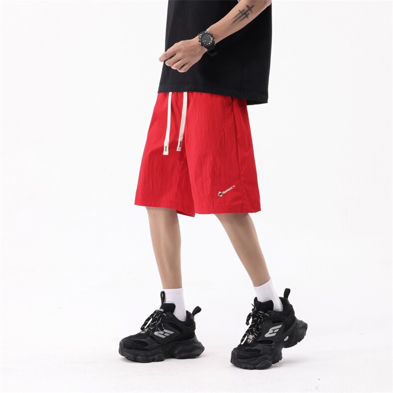 无影-夏季冰丝大码短裤美式潮牌五分锦纶6色网格速干裤DK806P25,男装牛仔裤,星座301B-2（原A443-1）