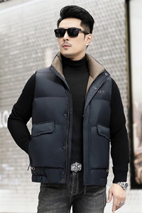 B89499钱塘2020-3厚款时尚冬季休闲中年长款男士羽绒服马甲P195图片