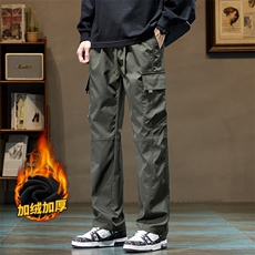 工装裤男秋冬加绒美式高街青少年穿搭痞帅长裤Z9810-P50/加绒P55，男装工装外套，星座509