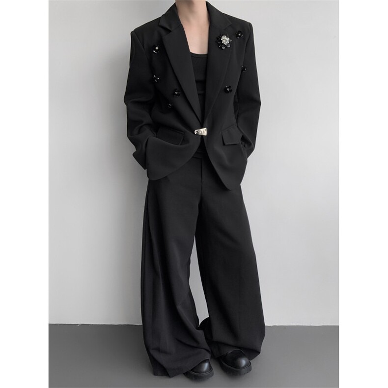 现货25秋冬设计金属花朵重工华丽蹦迪礼服西装外套xz154-p168,男装西服套装,电商B288