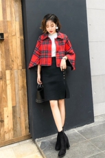 毛呢外套2020年秋冬舒适简约个性百搭长袖圆领显瘦修身，女装毛呢外套，众宇琦