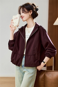 时尚休闲连帽短款外套女2025秋季新款宽松显瘦百搭超好看夹克上衣图片