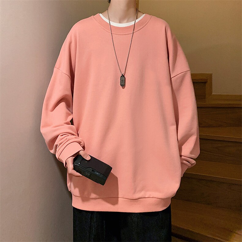 秋季新品男士运动休闲2022青少年港风潮牌纯色百搭卫衣W417-P20,男装卫衣,电商A441-1