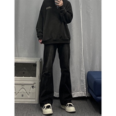 美式hiphop牛仔裤修身直筒微喇叭裤68，男装牛仔裤，星座310A-4