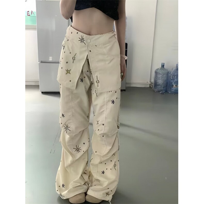 网络图现货涂鸦星星可拆卸直筒休闲两穿长裤RX356-P80,男装休闲裤,星座1005-6