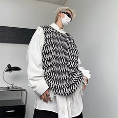 美式圆领毛衣男慵懒风休闲针织衫鹿毛绒马甲背心MY221P45，男装背心/马甲，星座1109-3