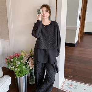 闪闪面料假两件上衣+裤子两件套2C167-813-P185-K259图片