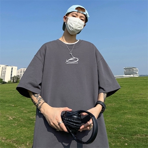 240G重磅美式印花纯棉大码宽松休闲短袖T恤 T331-P25控38图片