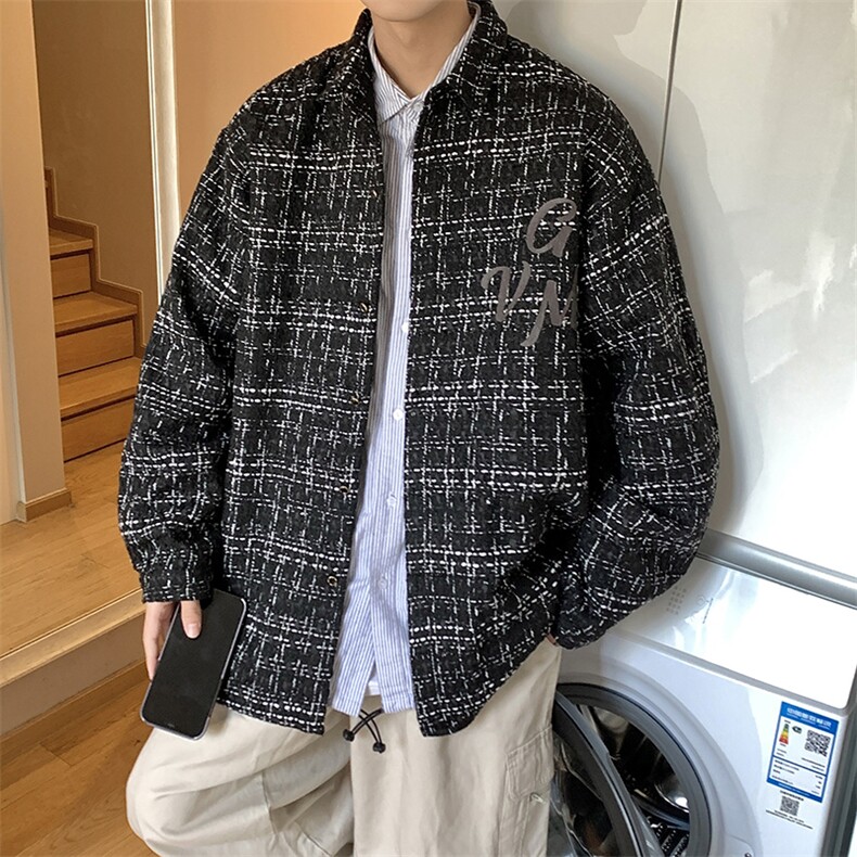 1小香风大码M-5XL面料：聚酯纤维潮长袖衬衣CCS8019P45控68,男装衬衫,星座226-2