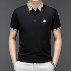男夏季免烫短袖t恤男高级感商务polo衫休闲半袖体恤HMQ355-P58，男装Polo衫，星座1105-3