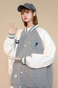 秋装新品潮韩版夹克棒球服男女2023中性风简约刺绣外套 8013-P95图片