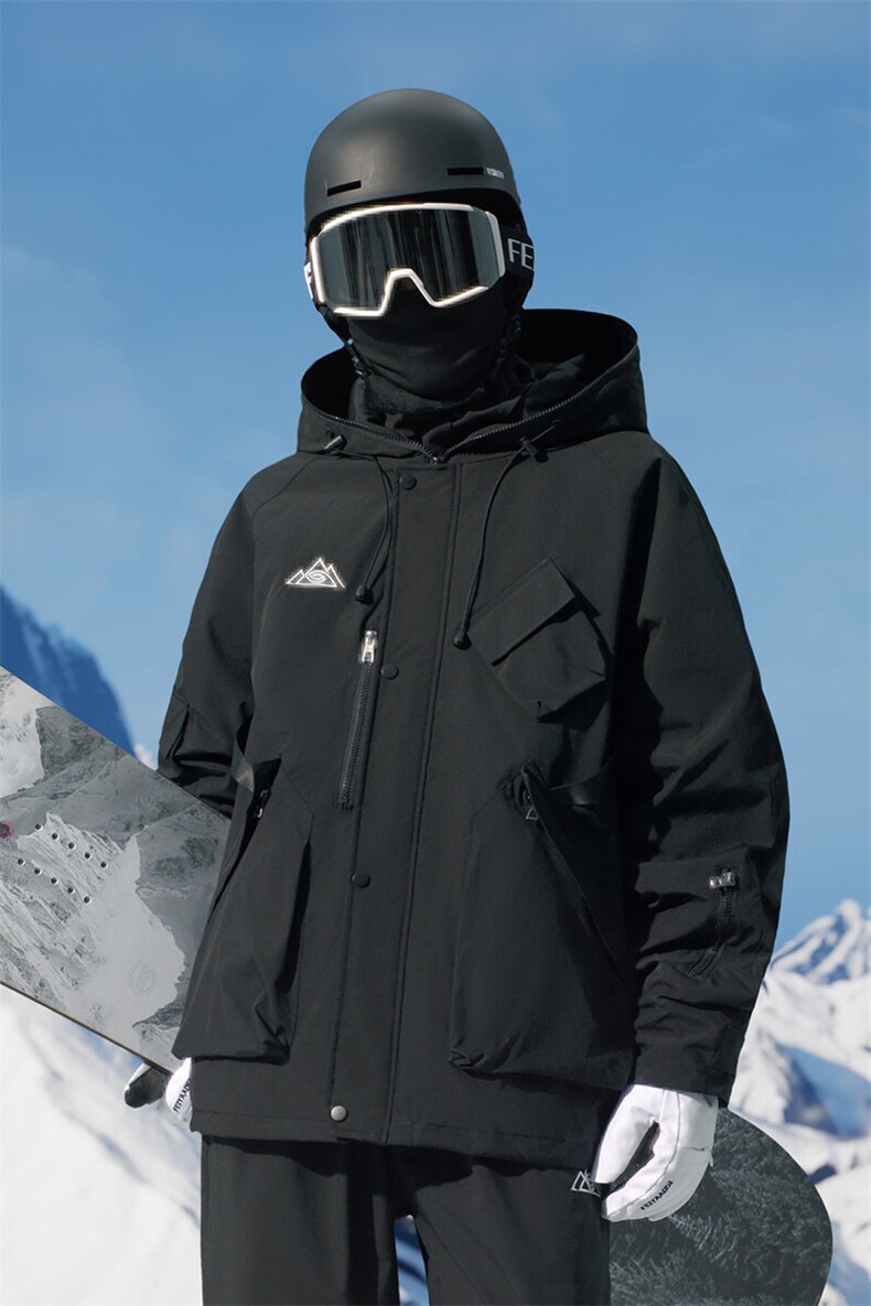24冬户外防水防风单板滑雪服男女中性风大码加棉加厚外套M78-P155,男装棉衣,电商A001