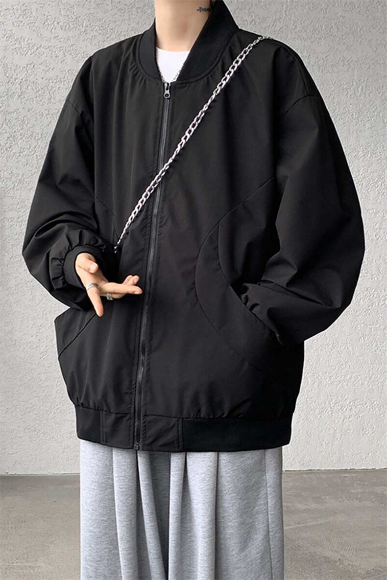 M-8XL春季棒球服外套男大码立领飞行员夹克潮牌休闲衣服JK001P65,男装夹克,电商B312