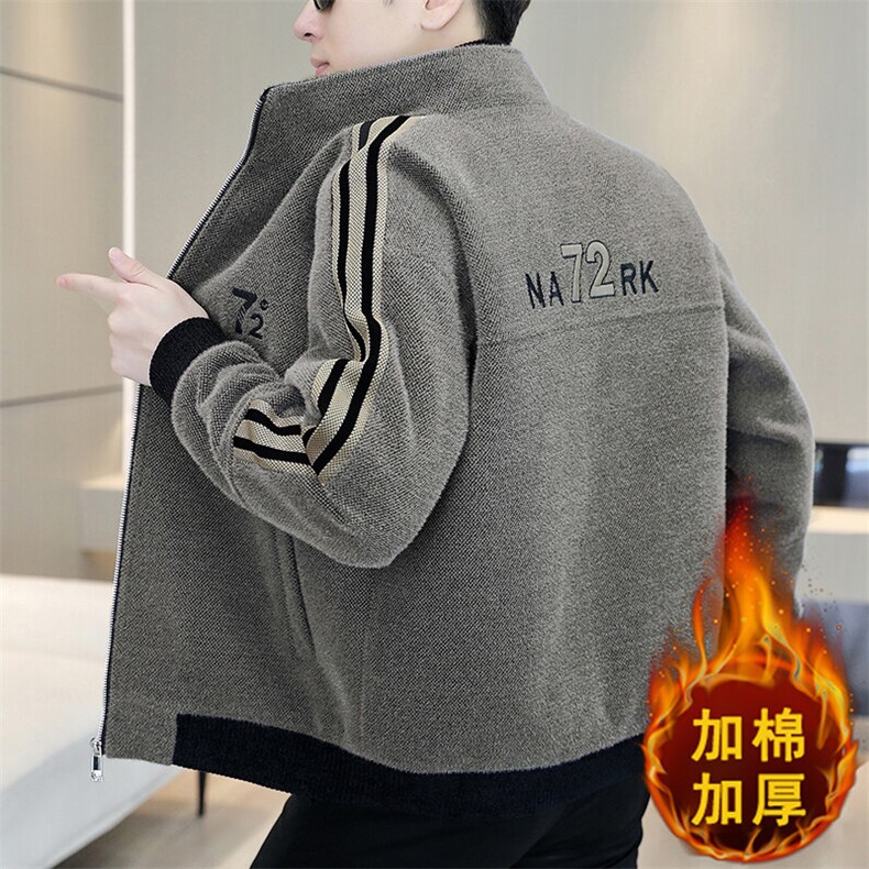 冬季新款男士商务休闲立领加棉加厚毛呢大衣短款夹克外套A76P140,男装夹克,电商B226-2（原B217-2）