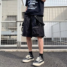 慵懒时尚潮流日系原宿大口袋抽绳美式机能冲锋短裤百搭新款，男装牛仔裤，星座506